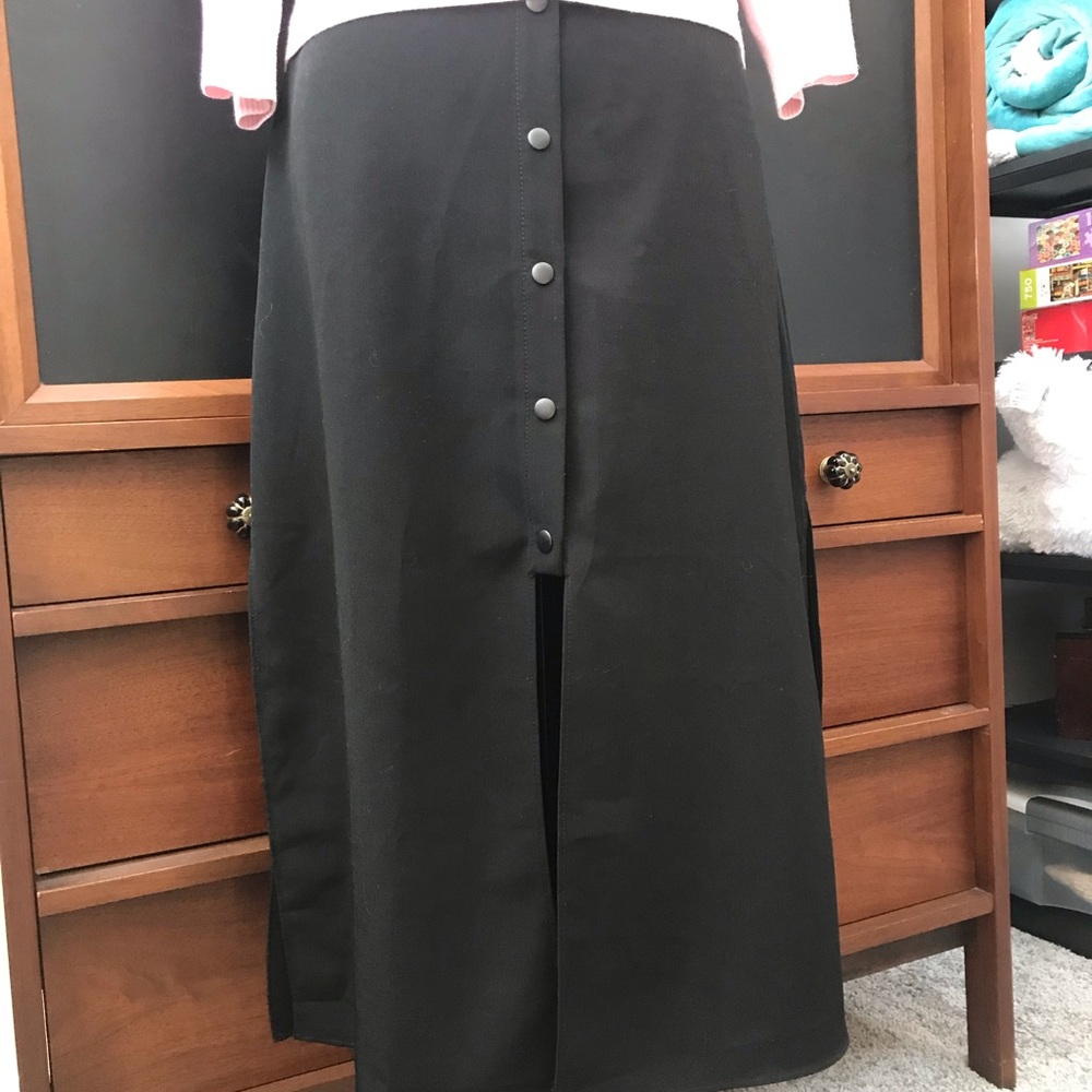 BCBG Black Snap Front Skirt